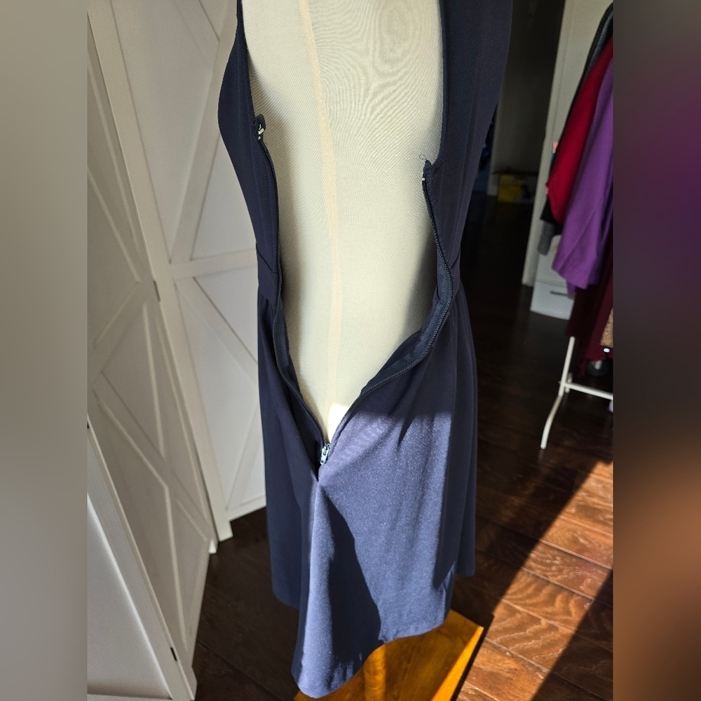 Vintage ModCloth Navy Blue A-Line Midi Dress - Picture 8 of 11